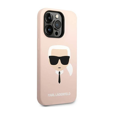 Karl Lagerfeld Silicone Ikonik Karl`s Head - Etui iPhone 14 Pro (różowy)